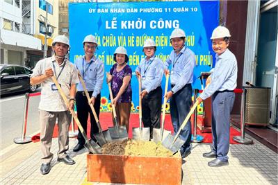 Image: Lễ khởi công sửa chữa vỉa hè đường Điện Biên Phủ
